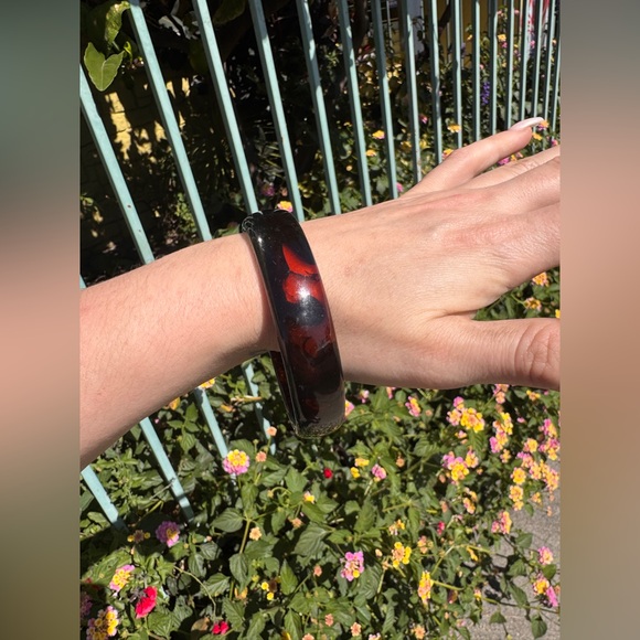 vintage Jewelry - Vintage Tortoiseshell Lucite Bangle - Semi Translucent